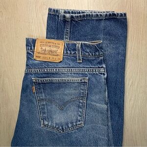 Vintage Orange Tab Levi's 505 Regular Fit Jeans Medium Wash